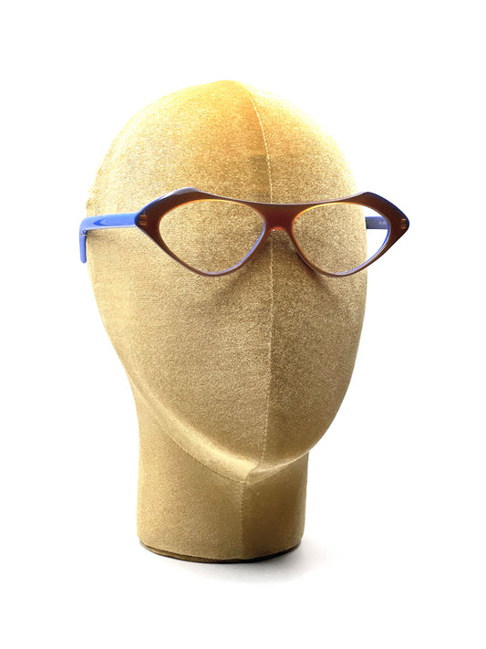 mod. Noa, marrone caramello e blu avio, Henau, occhiale da Vista