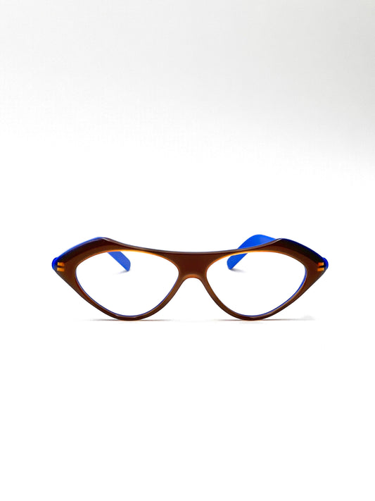 mod. Noa, marrone caramello e blu avio, Henau, occhiale da Vista
