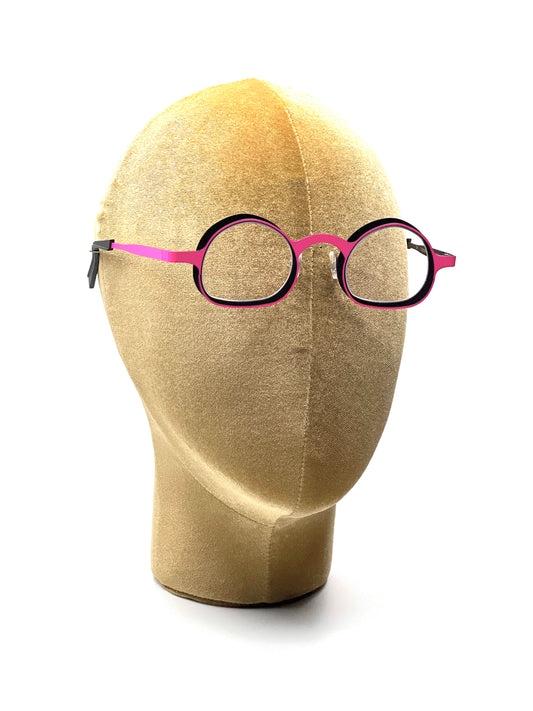 mod. Eye Witness YF, viola scuro e rosa fluo, Theo, occhiale da Vista