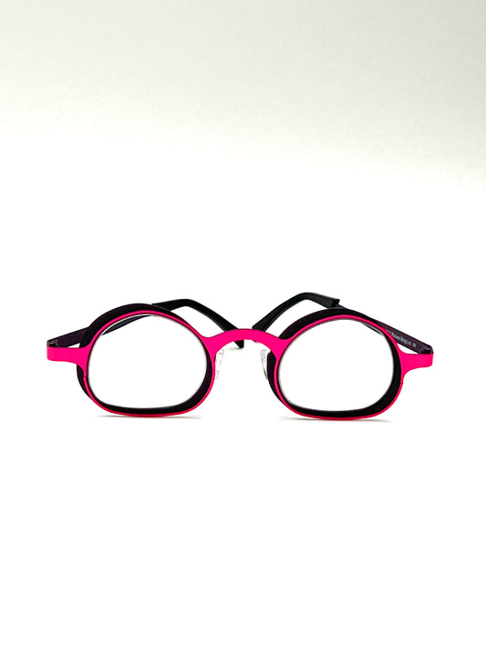 mod. Eye Witness YF, viola scuro e rosa fluo, Theo, occhiale da Vista