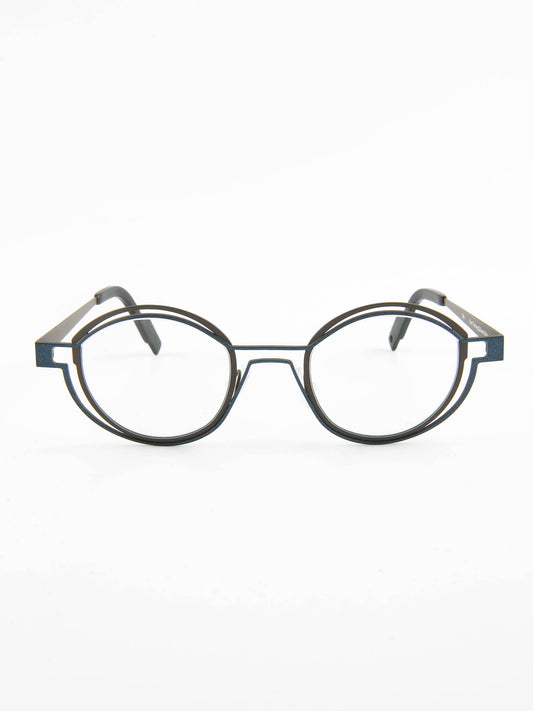 mod. Tracing, grigio e verde ottanio, Theo, occhiale da Vista