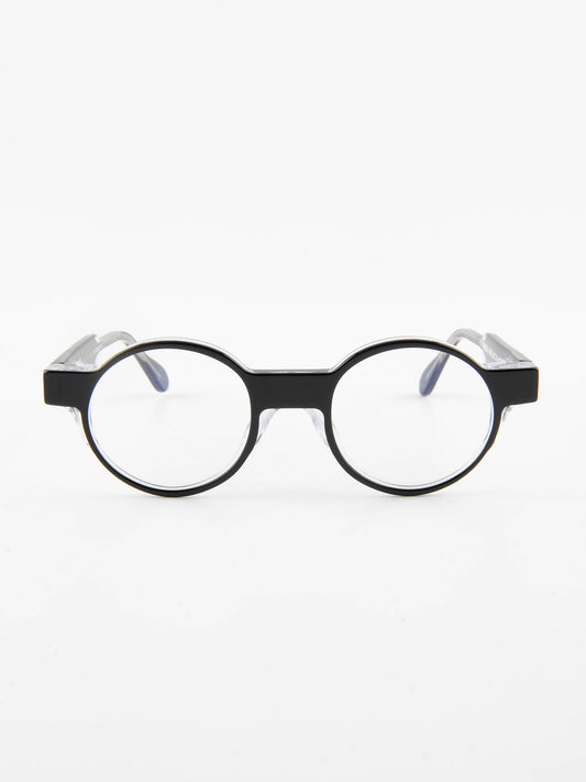mod. Rondo, nero e cristallo, Henau, occhiale da Vista