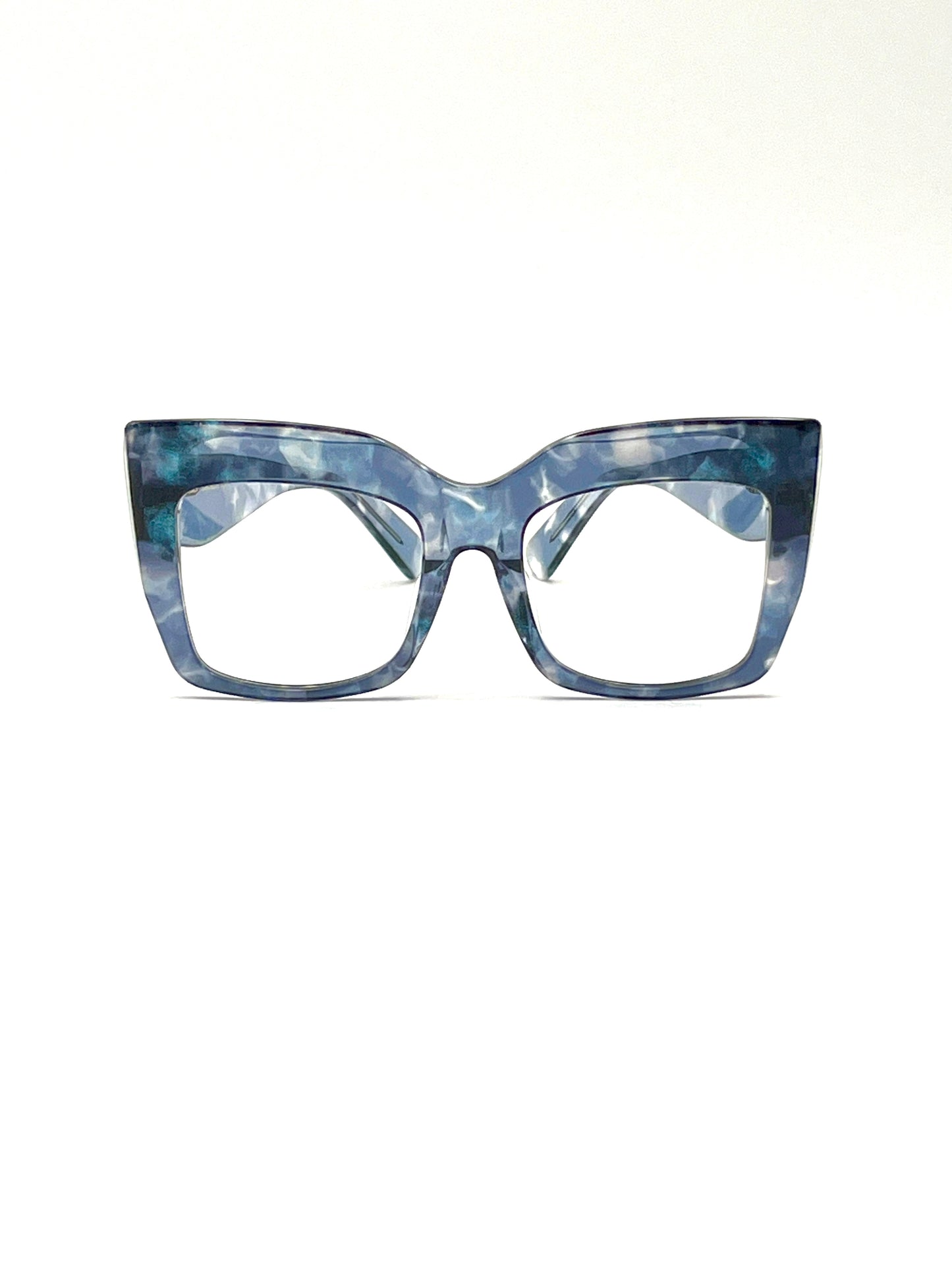 Mod. OA0190, maculato azzurro glitter., 58EP Capsule, occhiale da lettura